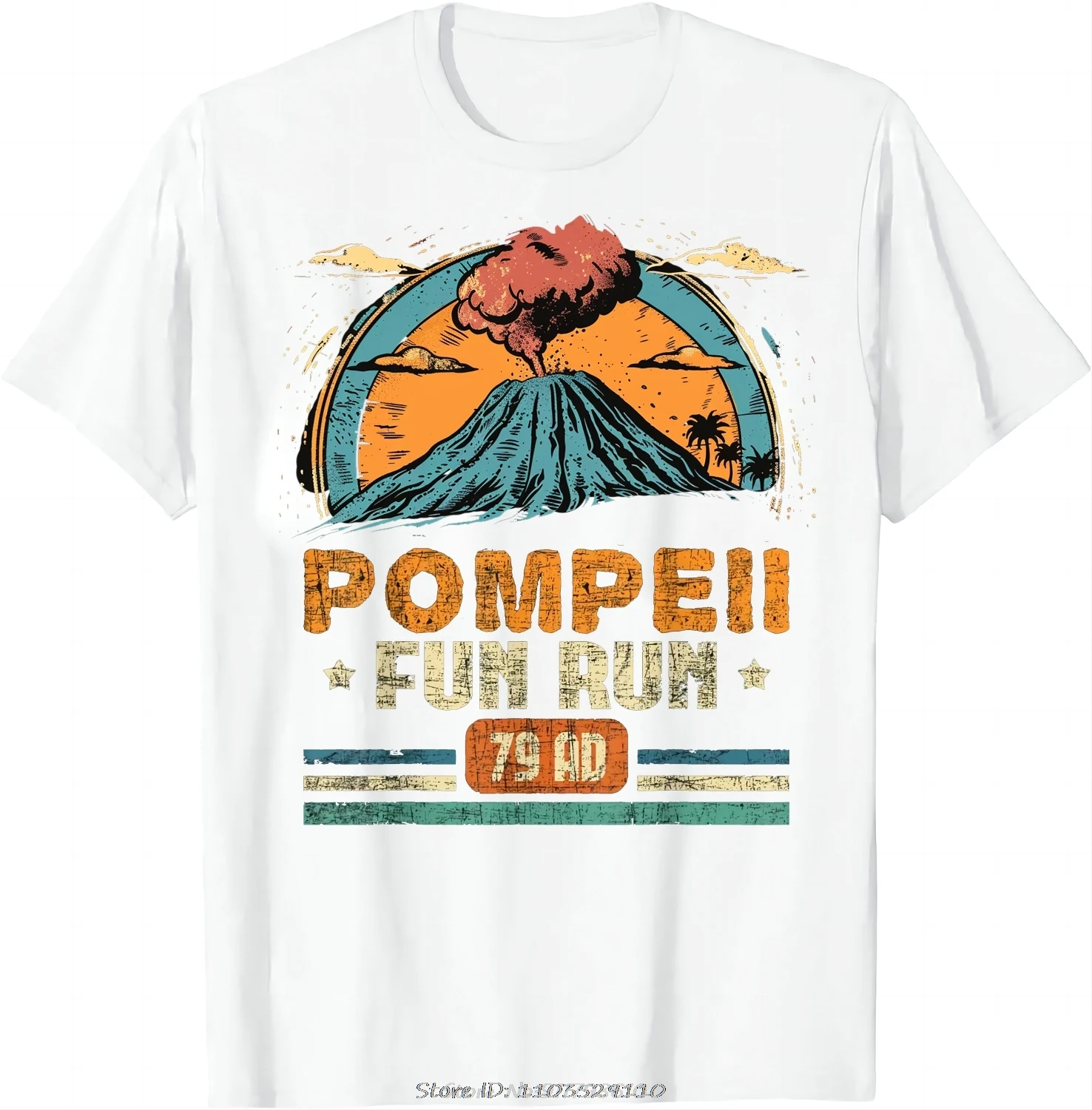 Pompeii Fun Run - Geography Volcanologist Volcanology T-Shirt O-Neck Oversized Unisex Tshirt Men's Clothing Fitness tshirt