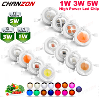 Warm Natural Cold White 1W 3W 5W High Power Smd Led Chip Light Bulb UV Orange Red Blue Yellow Plant Grow Lamp Emitter Diode Bead