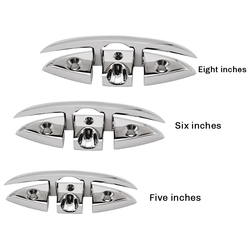 

4PCS Stainless Steel Cleat Marine Foldable Boat Cleats Folding Deck Mooring Cleat Flush Mount Cleat Boat Yachts