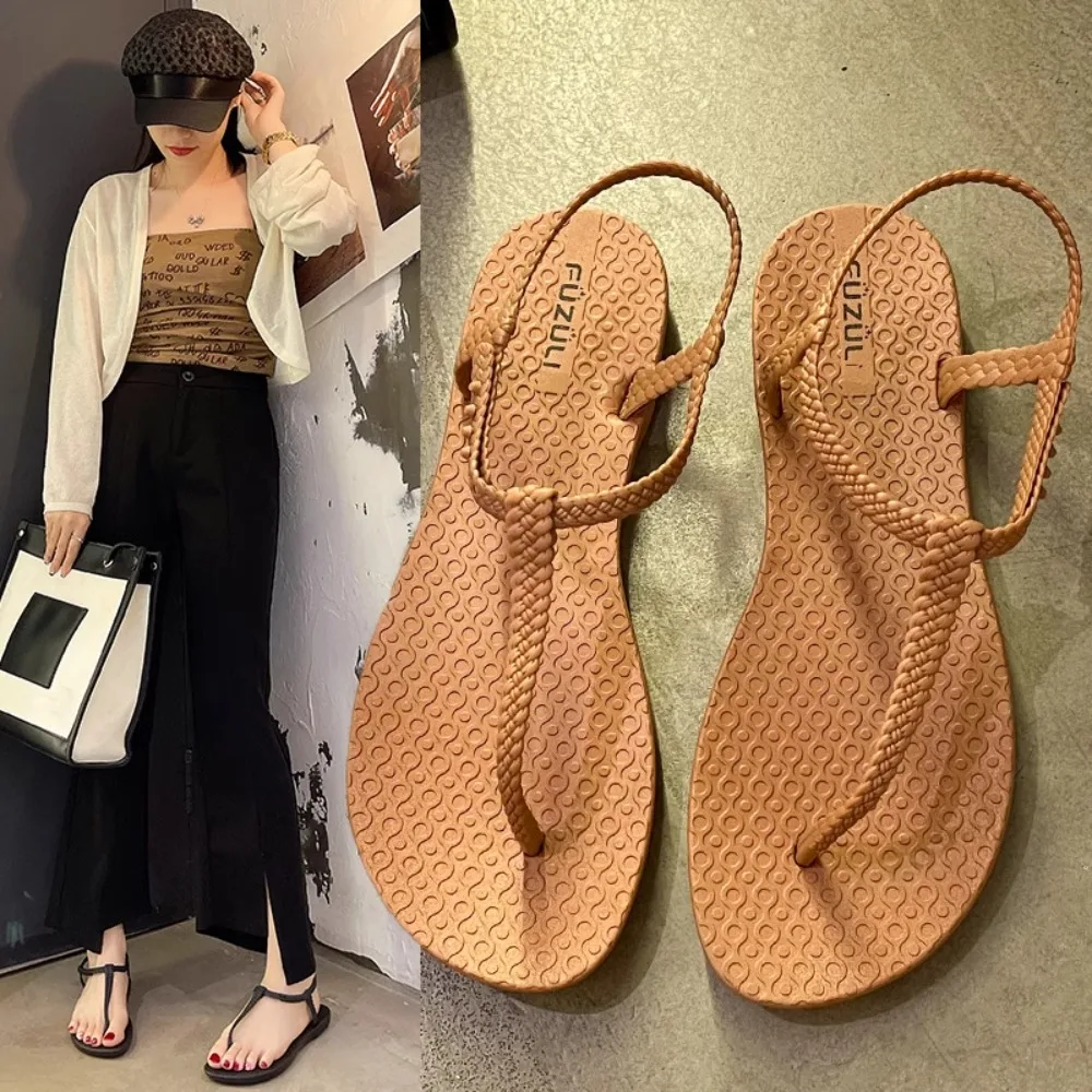 2023 new fashion sandals women all summer casual wear flat sandals ladies foot holiday beach sandals