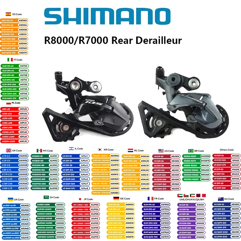 Shimano 105 R7000 Ultegra R8000 Rear Derailleur 11 Speed For Road Bike 11s Bicycle SS Short Cage GS Medium Cage Bike Accessories