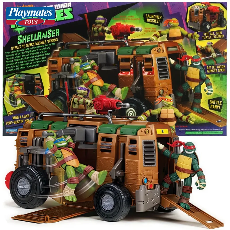 

Genuine Turtles Shellraiser Figures 40th Classic Remastered Vehicle Car Model Street To Sewer Assault Vehicle Collection Gift