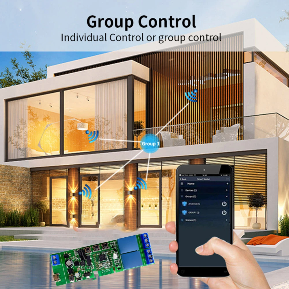 2CH WiFi/زيجبي الهاتف APP التحكم عن بعد التيار المتناوب/تيار مستمر 7-32 فولت لاسلكي للتحكم عن بعد RF 433 ميجا هرتز لتقوم بها بنفسك أتمتة المنزل الذكي للوصول إلى الباب #5