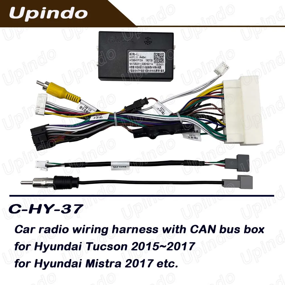 

Car Radio Cable with CAN Bus Box For Hyundai Tucson Power Wiring Harness Aftermarket Android Head unit Installation Adapte