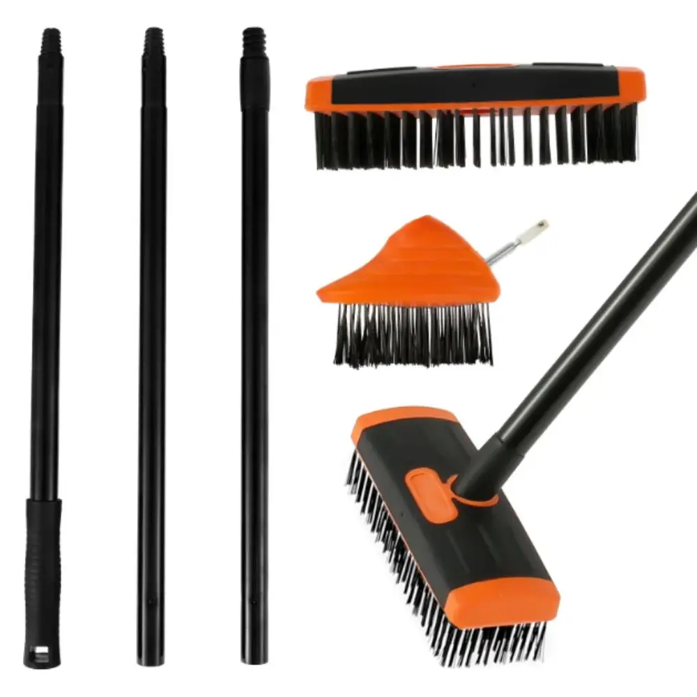 Adjustable Handle Weed Remover Tool 3 In 1 2 Brush Head Weeding Brush Manual Crevice Replaceable Brush Heads Gardening Tool