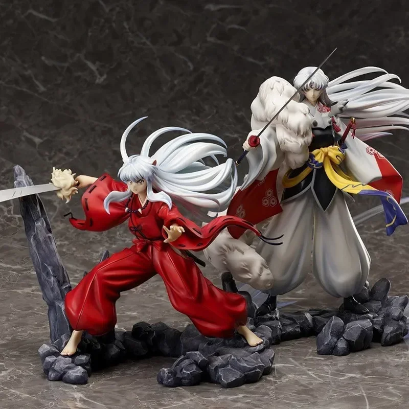 20cm Inuyasha Sesshomaru Kagome Zhuye Kawaii Anime Figure Gk Statue Model Toy Figures Ornaments Collect Office Decorations Gifts