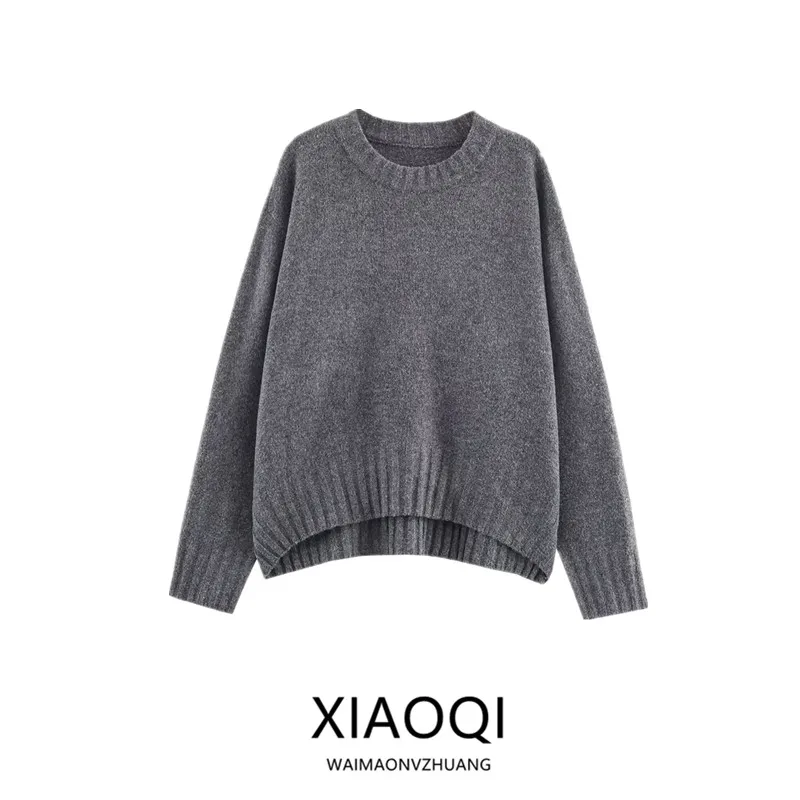 

Autumn 2025 Women's Faion Loose Long Sve round Ne Knitted Sweater Versatile New Arrival Comfortable Fit Knitwear