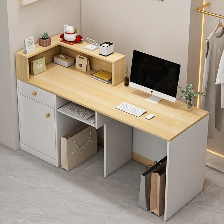 Reception desk Bar table checkout page Shop Small simple modern supermarket Clothing store Shop Catering shop Reception table