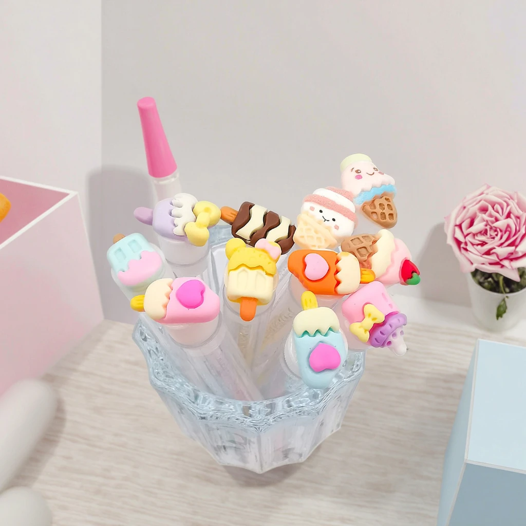 

10/50Pcs Cartoon Ice Cream Eyelash Brush Dust proof Crystal Eyelash Brush Portable Eyelash Mascara eyelash Extension tool