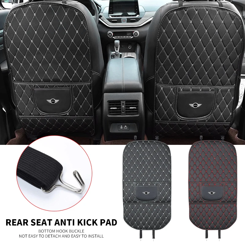 Leather Car Anti-Kick Mats Auto Seat Back Protector Cover Car Accessorie For Mini Cooper One JCW F54 F55 F56 F57 F60 R50 R52 R53