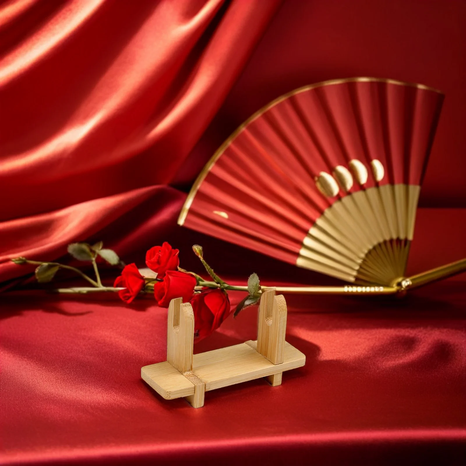

Wooden Fan Holder Fans Display Stand Home Decor Japanese Folding Traditional Bracket Smooth Surface Foldable Fan