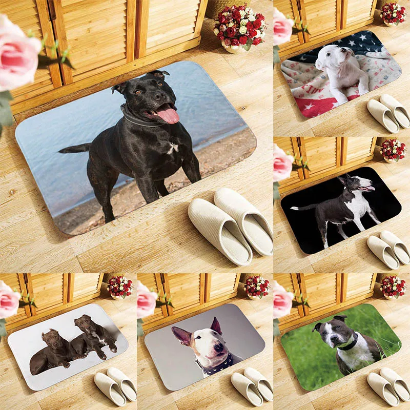 Cute Dog Bulldog Door Mat Entrance  Indoor and Outdoor Non-slip  Bathroom Kitchen Room Home Decor  40x60cm