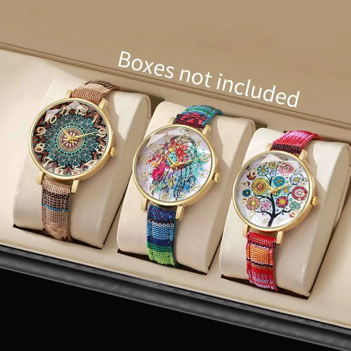 3PCS/Set Fashion Women Watches Vintage Leather Strap Quartz Wristwatch For Ladies Clock Reloj MujerWithout Box