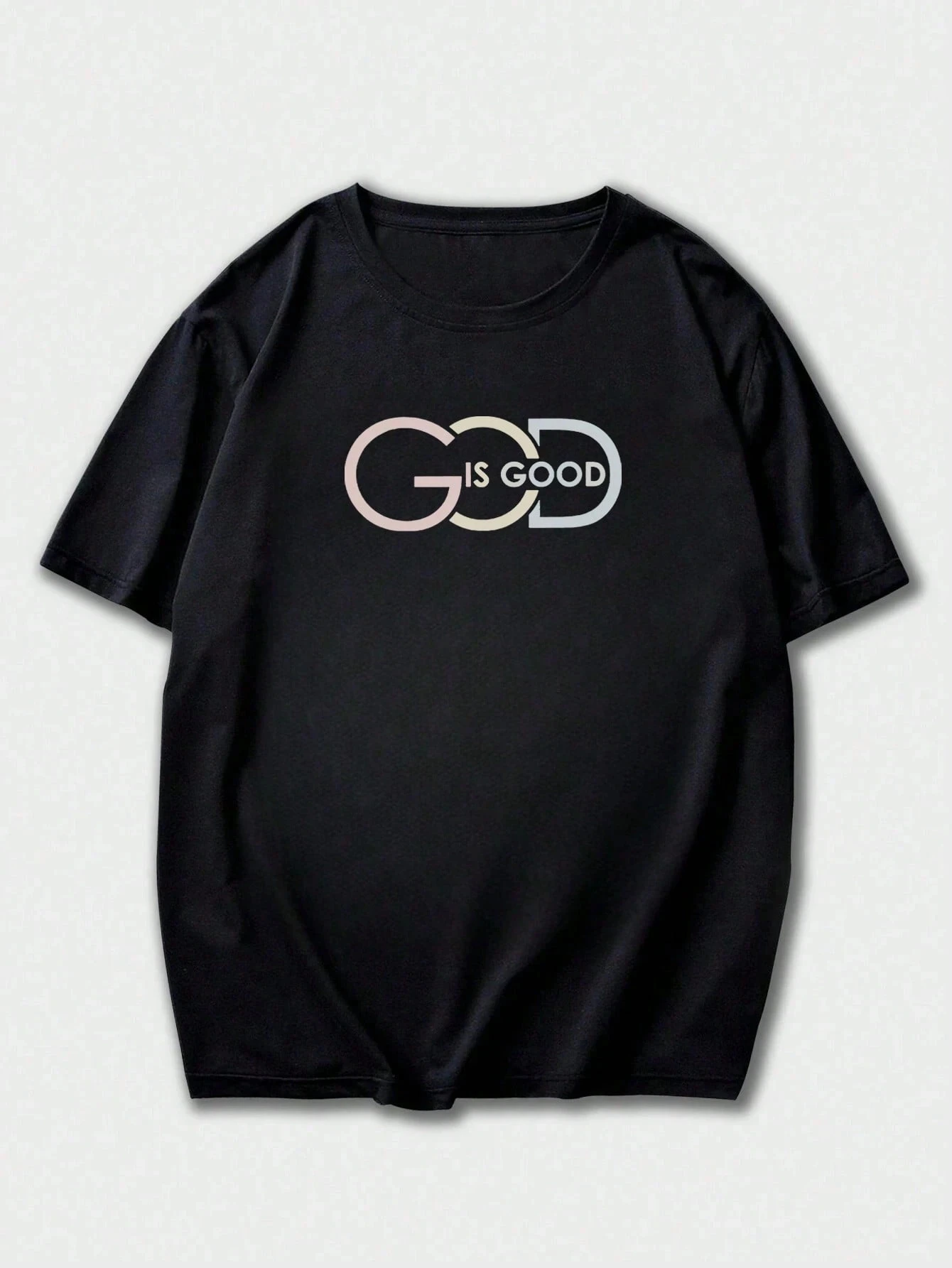2026 New God Is Good Family Matching Unisex Oversized T Shirt Simple Ring Font Slogan Graphic Casual Streetwear T Shirt
