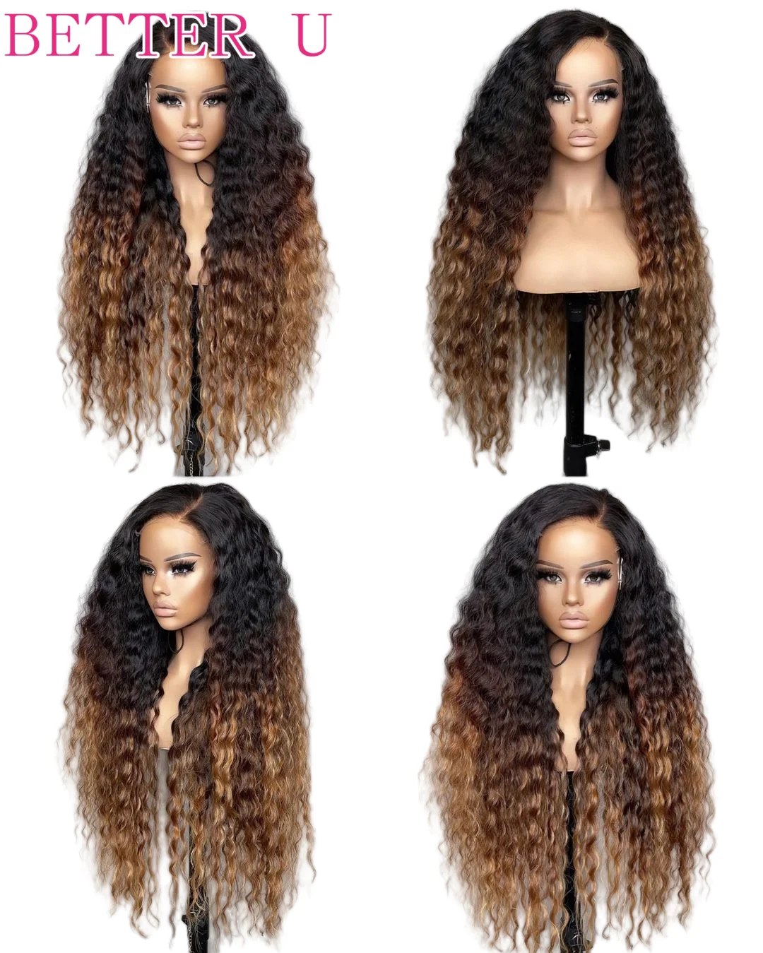 أومبير العسل البني موجة عميقة 13x4 13x6 الدانتيل الجبهة خصلات الشعر المستعار الإنسان البرازيلي قبل قطعها شعري شعر بشري مجعد الباروكات للنساء #3