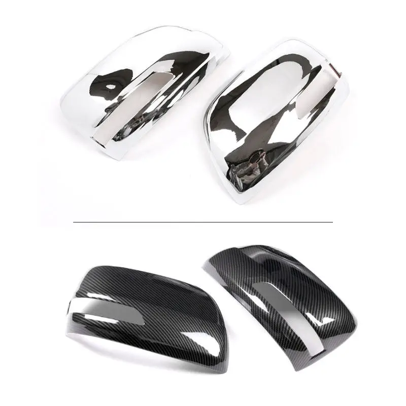 ABS Chrome / Carbon Texture Car-styling Side Rearview Mirror Cap Cover Trim For Toyota Land Cruiser Prado FJ150 150 2010 - 2019