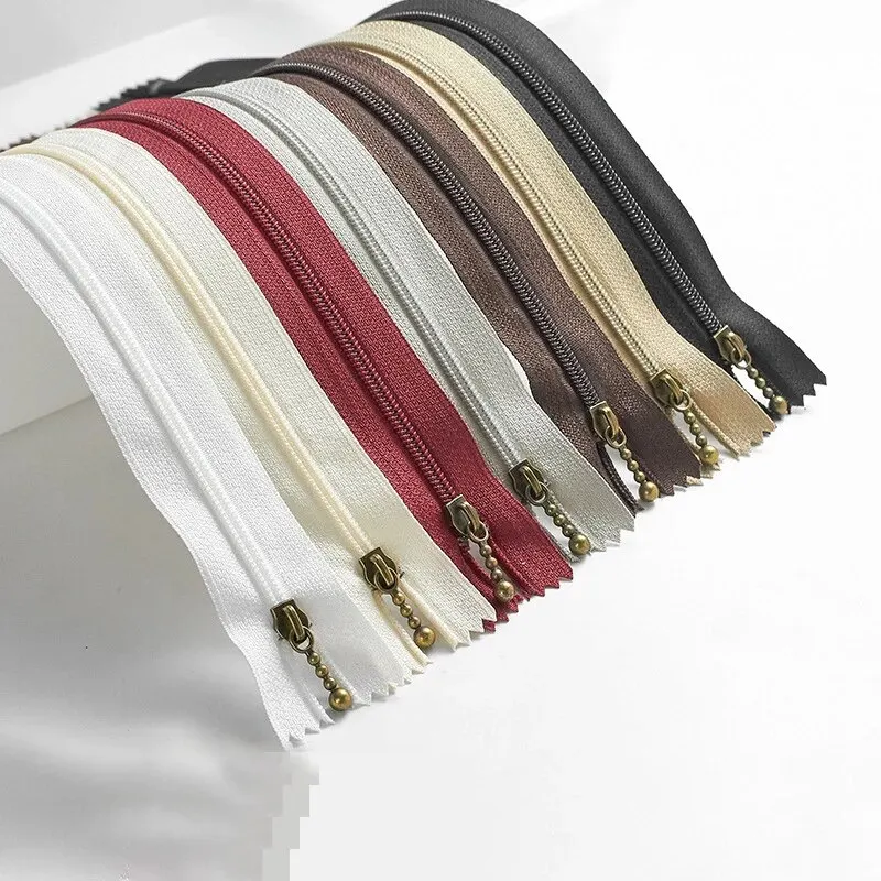 (10pcs) Hand-made DIY Bag Handbag Zipper 3# Nylon Bronzing Closed Tail Short Zipper Unlocked Multicolor