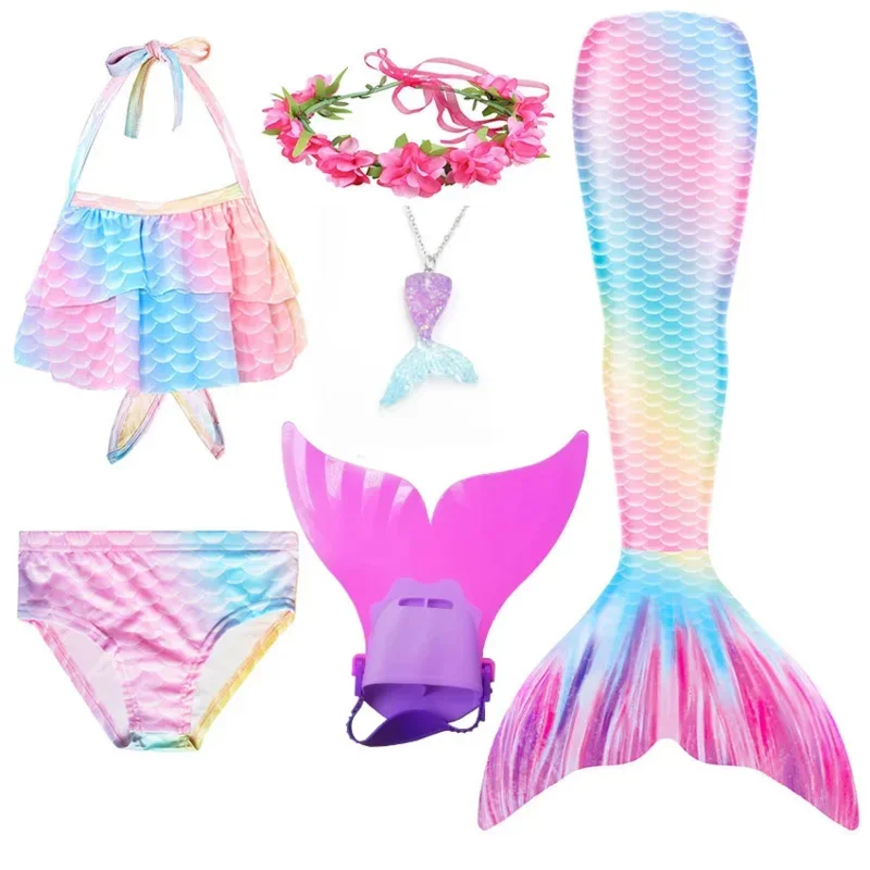 Costume de queue de sirène pour filles, cosplay princesse Ariel, robe de paupières pour enfants, ensemble de bikini baignable, bain trempé, nouveau, MN9