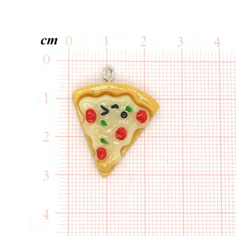 50pcs Cute Triangle Cheese Pizza Resin Charms Bulk Wholesale Cake Food Pendants For Necklace Earring Keychain Diy Jewelry Making