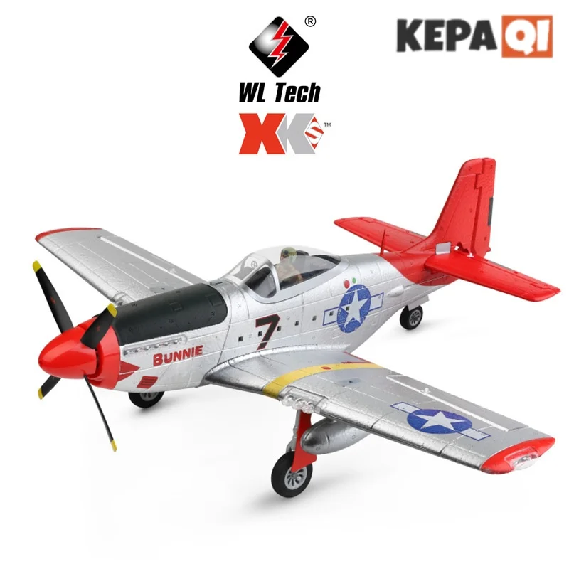 New Weili Xka280 Four Channel Epp Crashworthiness Aircraft P51 Fighter 6-axis Gyroscope Fixed Wing Glider Aviation Model