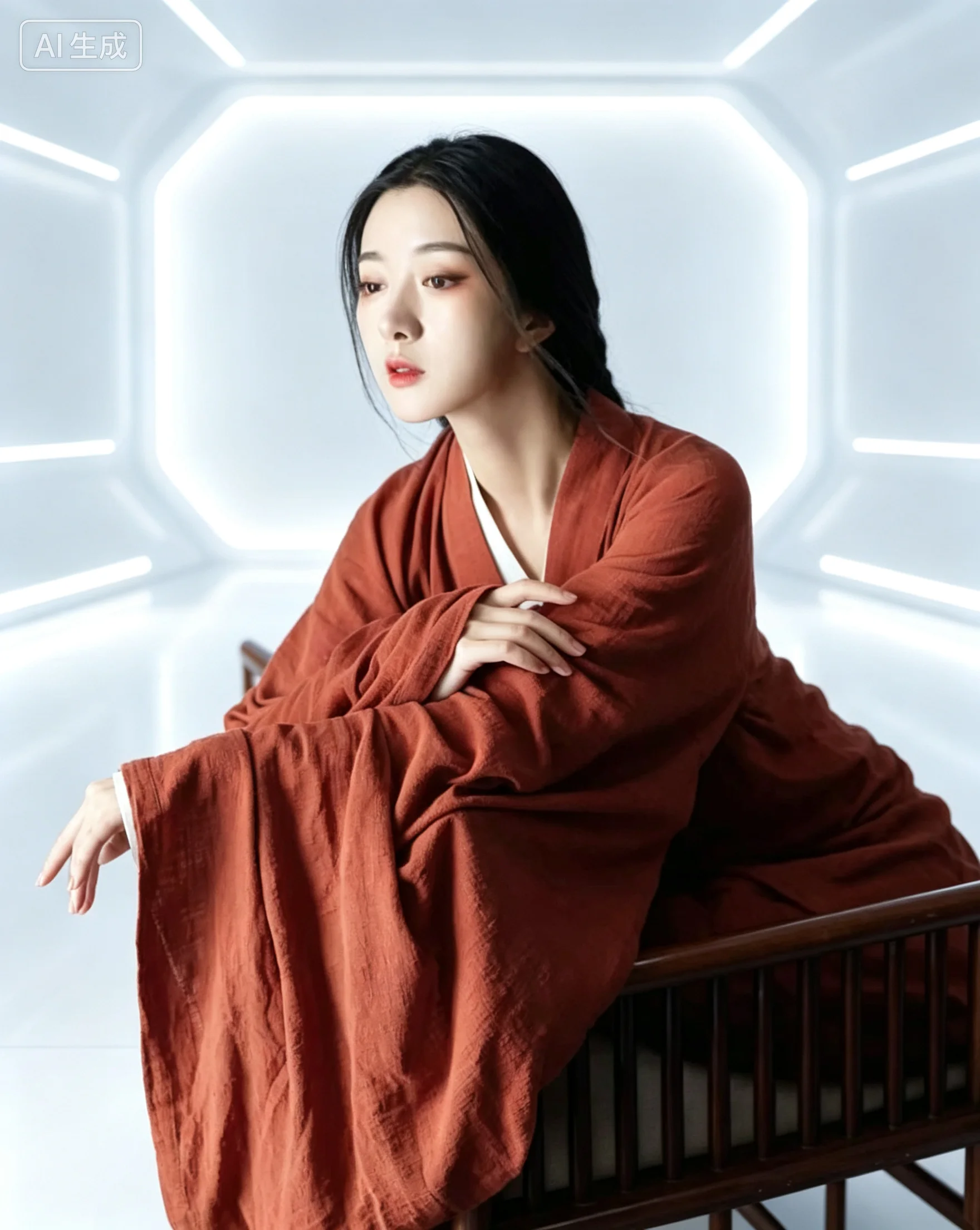 女性用、ヴィンテージ風コットンリネン製漢服、中国伝統的な赤い衣装、ハロウィーンカーニバル、コスプレ衣装。