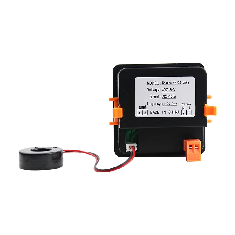 Imagem -04 - Digital Display Voltage Ampere Frequency Meter Voltímetro Amperímetro 10-99.9hz Ac50500v 0120a 72x72 mm