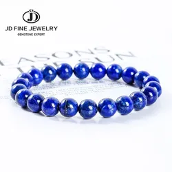 JD Natural Stone Lapis Lazuli Beads Bracelets Women Men Original Energy Meditation Healing Blue Stone Yoga Wristband Jewelry