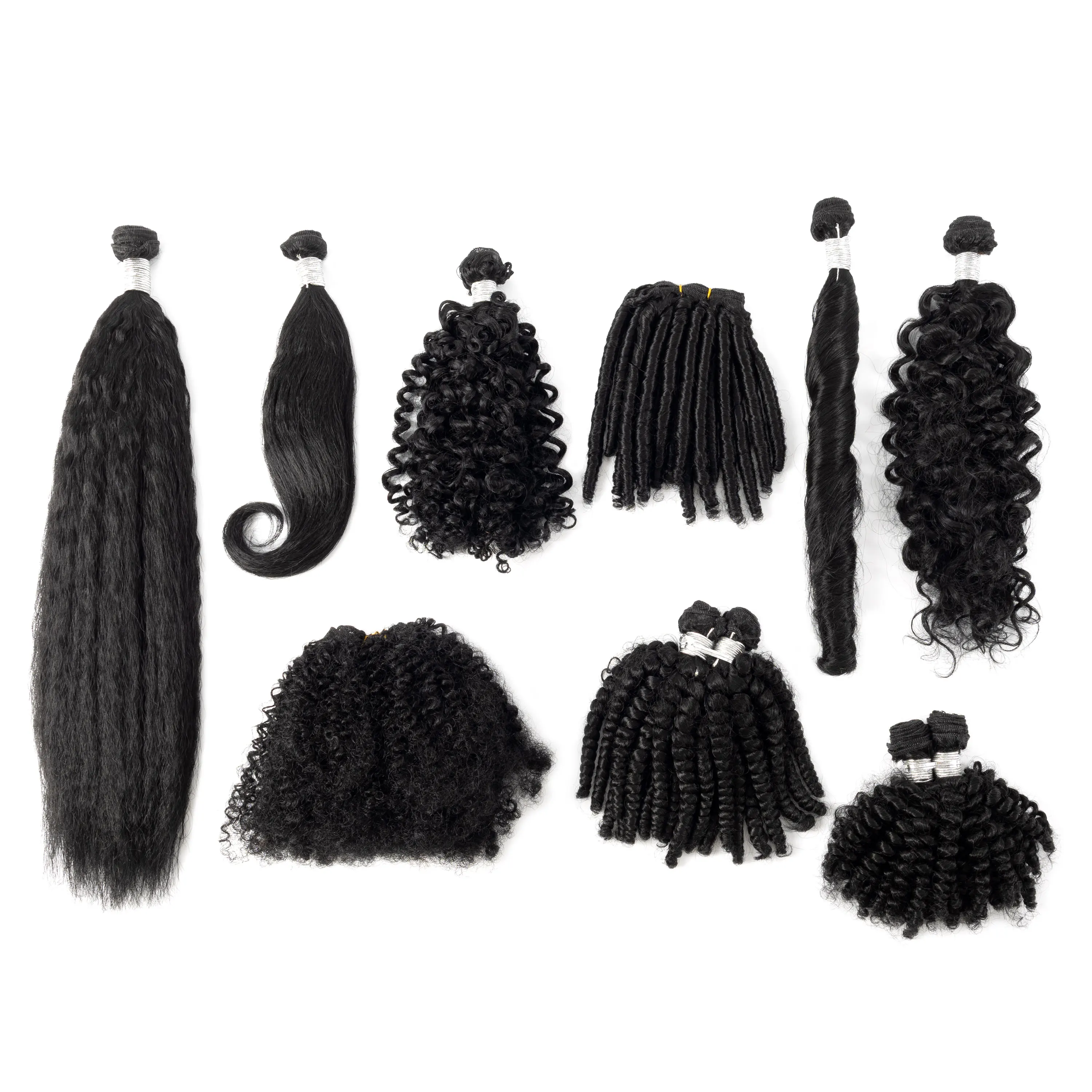 ANNA Accept Custom Package Texture Blend Braiding Hair Super Soft Afro Mix Synthetic and Human Hair Bundles with Weft view 2
