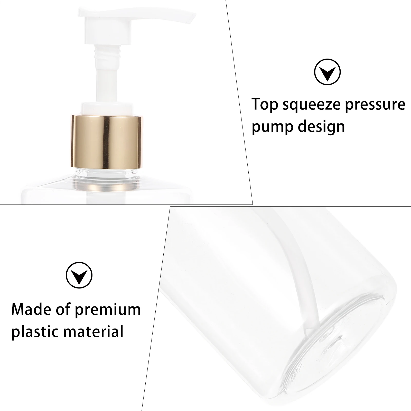 

1Pcs Hand Soap Dispenser Bottle Transparent Large Capacity 500ml Plastic Container for Shampoo Lotion Emulsion Bathroom