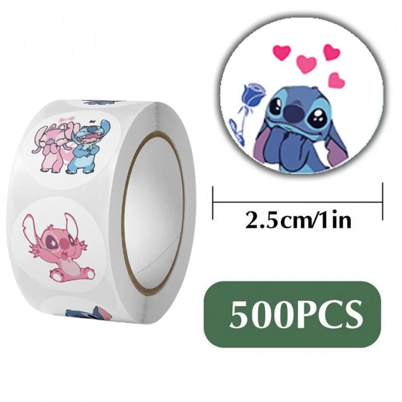 500 stücke Rolle Nette Stich Aufkleber Anime Cartoon Graffiti Ästhetische Dekorative Gepäck Laptop Tagebuch Buch Kinder Aufkleber Spielzeug Stiker