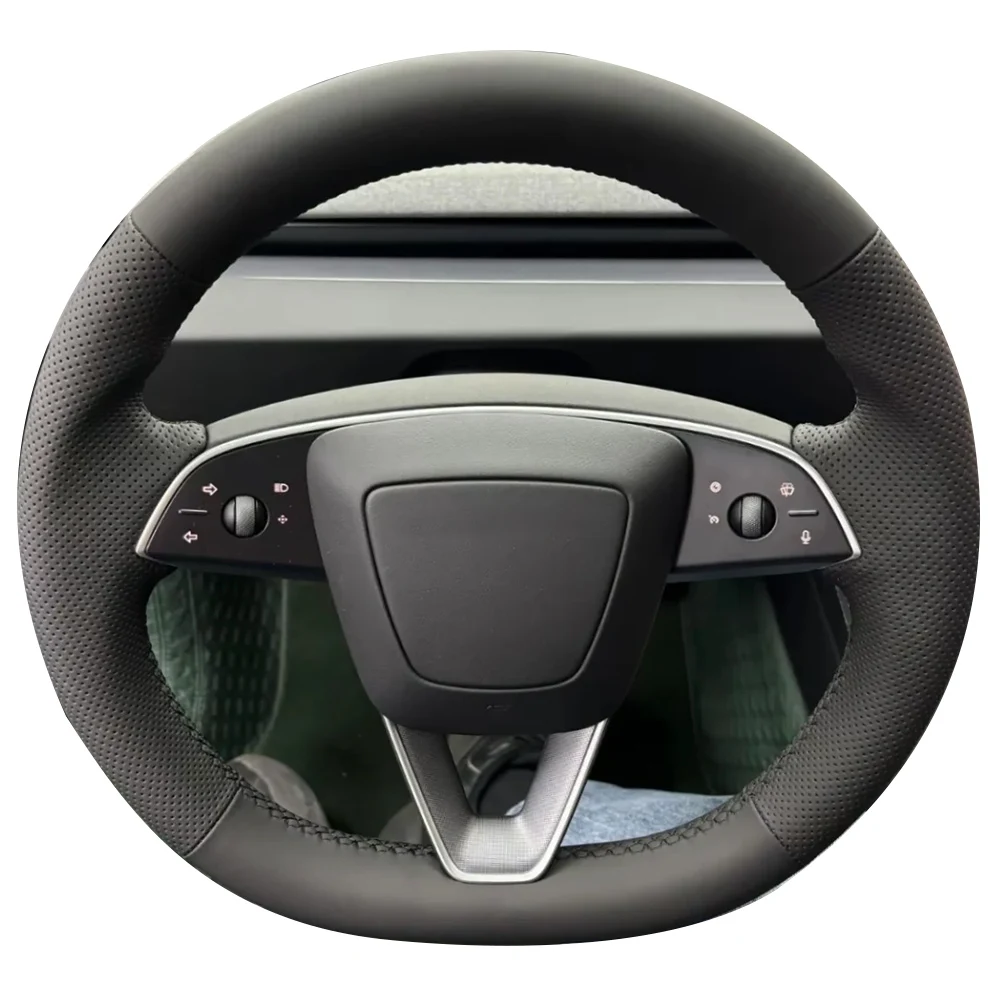 Handgenähter Lenkradbezug für Tesla 2023 Model 3, aus Mikrofaserleder, maßgefertigt, Autozubehör.