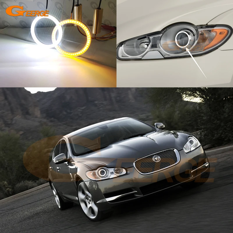 Per JAGUAR XF 2008 2009 2010 2011 Pre Facelift XENON FARO Ultra Luminoso SMD LED Angel Eyes Halo Anelli Kit Luce diurna