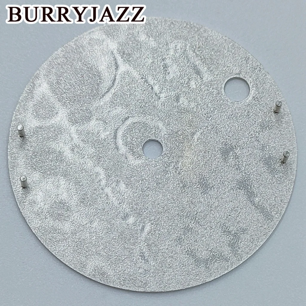 Burryjazz-No Logo Watch Dial, Silver Black Grey Dial, 3 O'clock, 3.8 O'clock Caso Crown, NH35, 28,5 milímetros