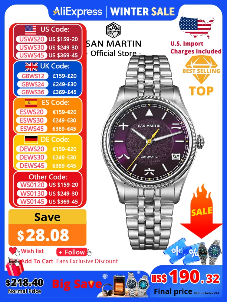 

San Martin 39.5mm Men Pilot Watch YN55 Automatic Mechanical Aviation Watches Chinese Style Original Design SN0033 Field Reloj
