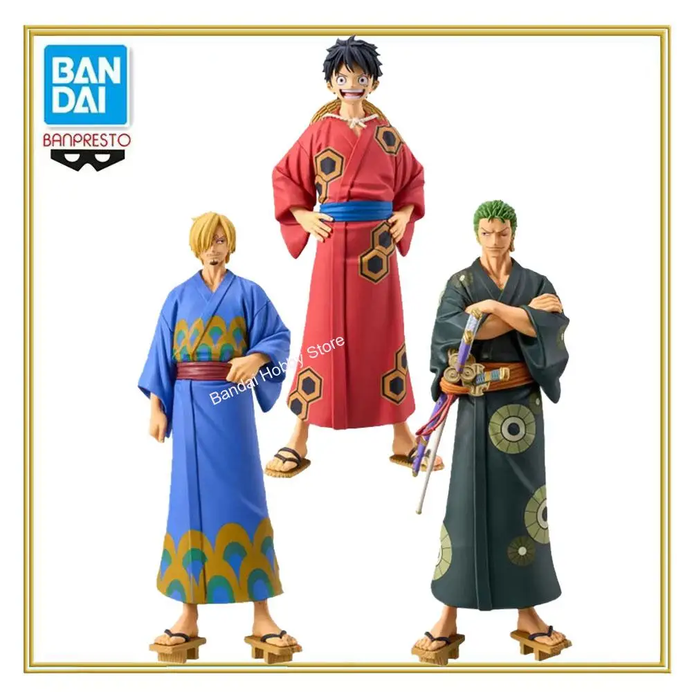 BANPRESTO DXF THE GRANDLINE SERIES One Piece Wano Country Monkey D. Luffy Roronoa Zoro Sanji Bathrobe Ver. Anime Action Figures