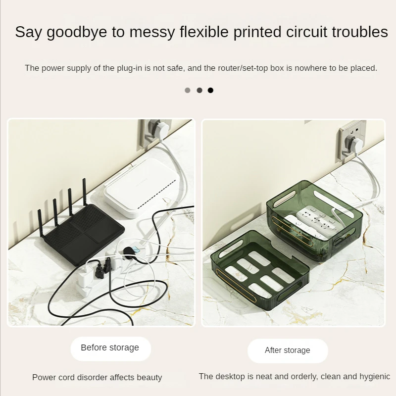 Imagem -05 - Parede Pendurado Router Caixa de Armazenamento Empilhável Caixa Organizador de Plástico Plug Board Bracket Dustproof Clear Cabo Wifi