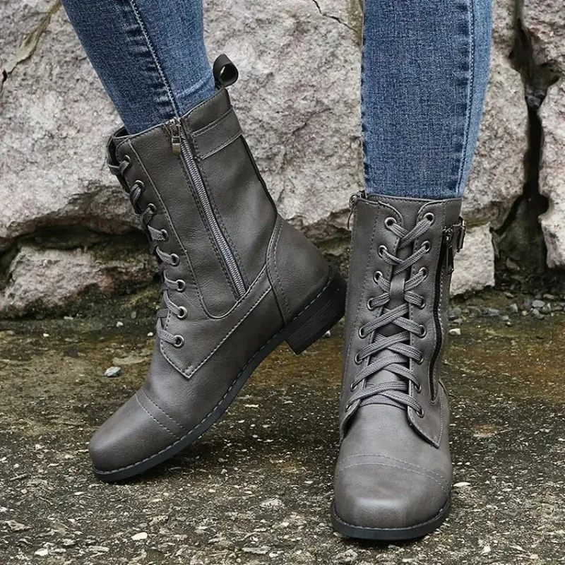 

New Women's Boots Exquisite Retro Western Boots High End Ankle Boots for Woman Luxury Motorcycle Boot Designer Shoes Botas Mujer