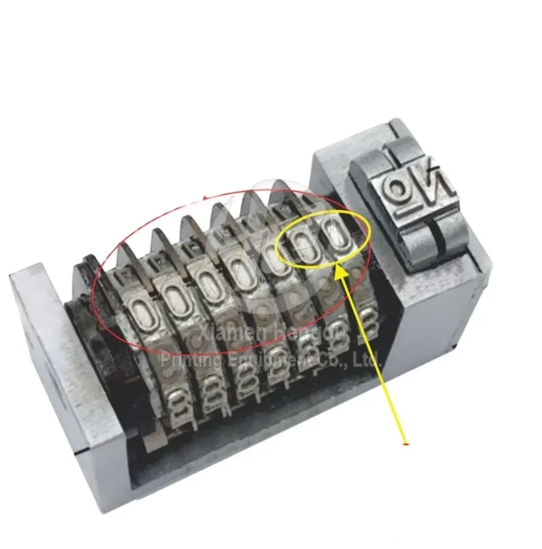 

4x8 high quality 7 digits numbering machine backward Gothic font with last 2 digits sinkable numerator