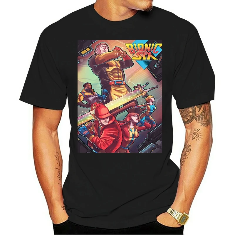 Bionic 6 Six 80s Cartoon Classic Mens T-Shirt SizeS-M-L-XL-XXL