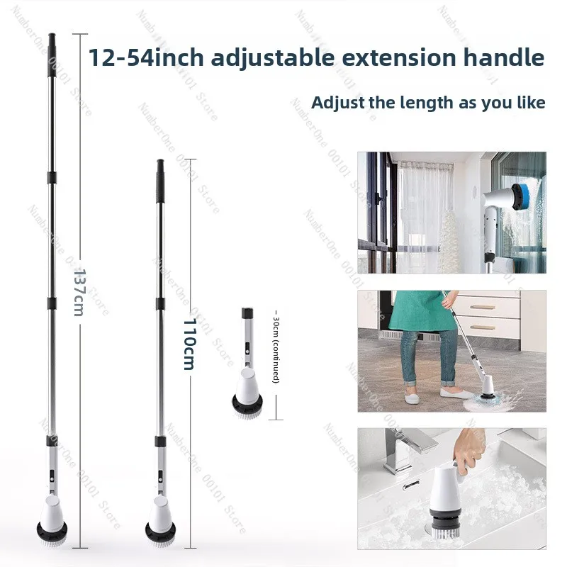 Cross-border electric cleaning brush, multifunctional automatic cleaning arm, wireless bathroom rotating floor scrubber, househo