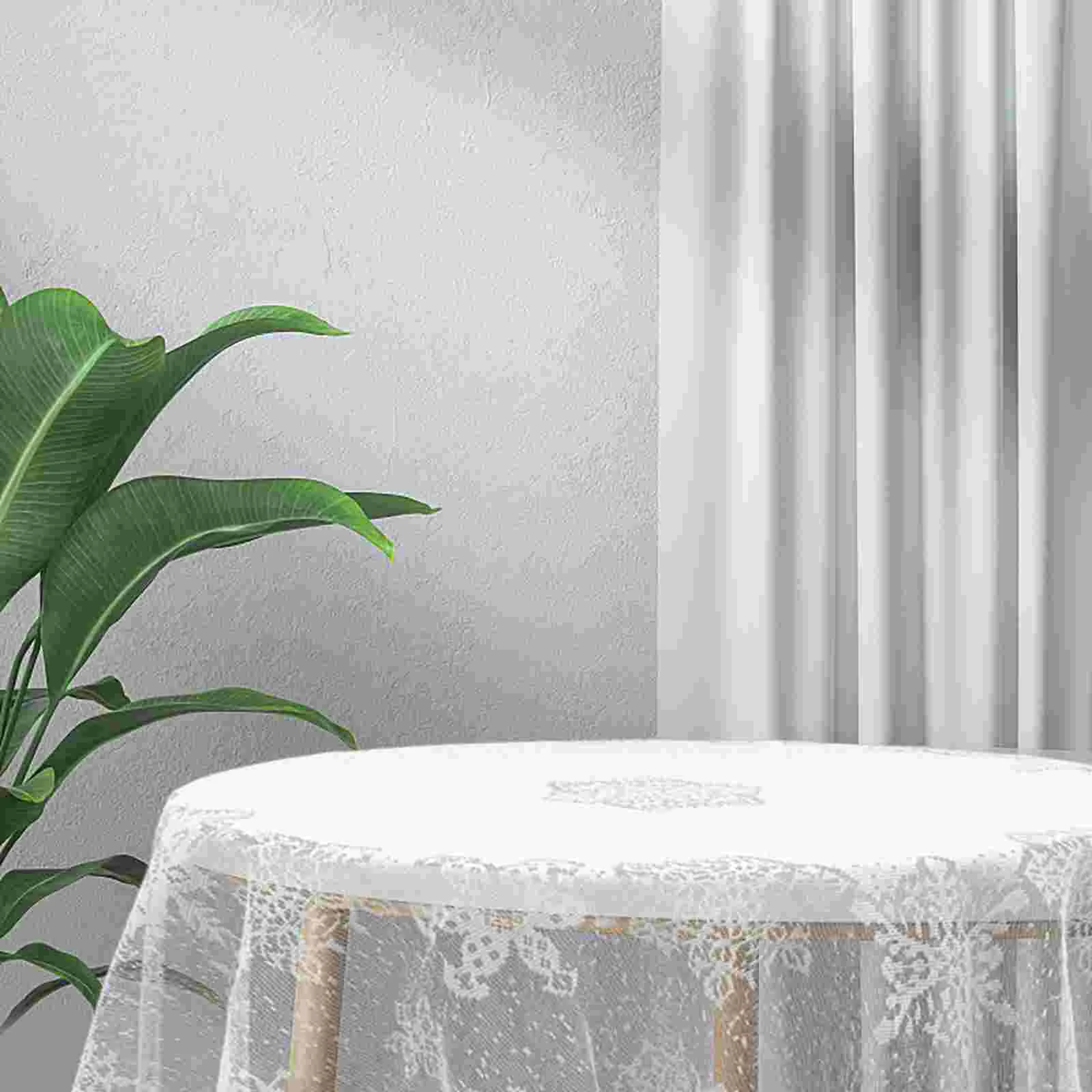 Toalha de mesa de renda de Natal Toalhas de mesa retangulares de tecido branco floco de neve