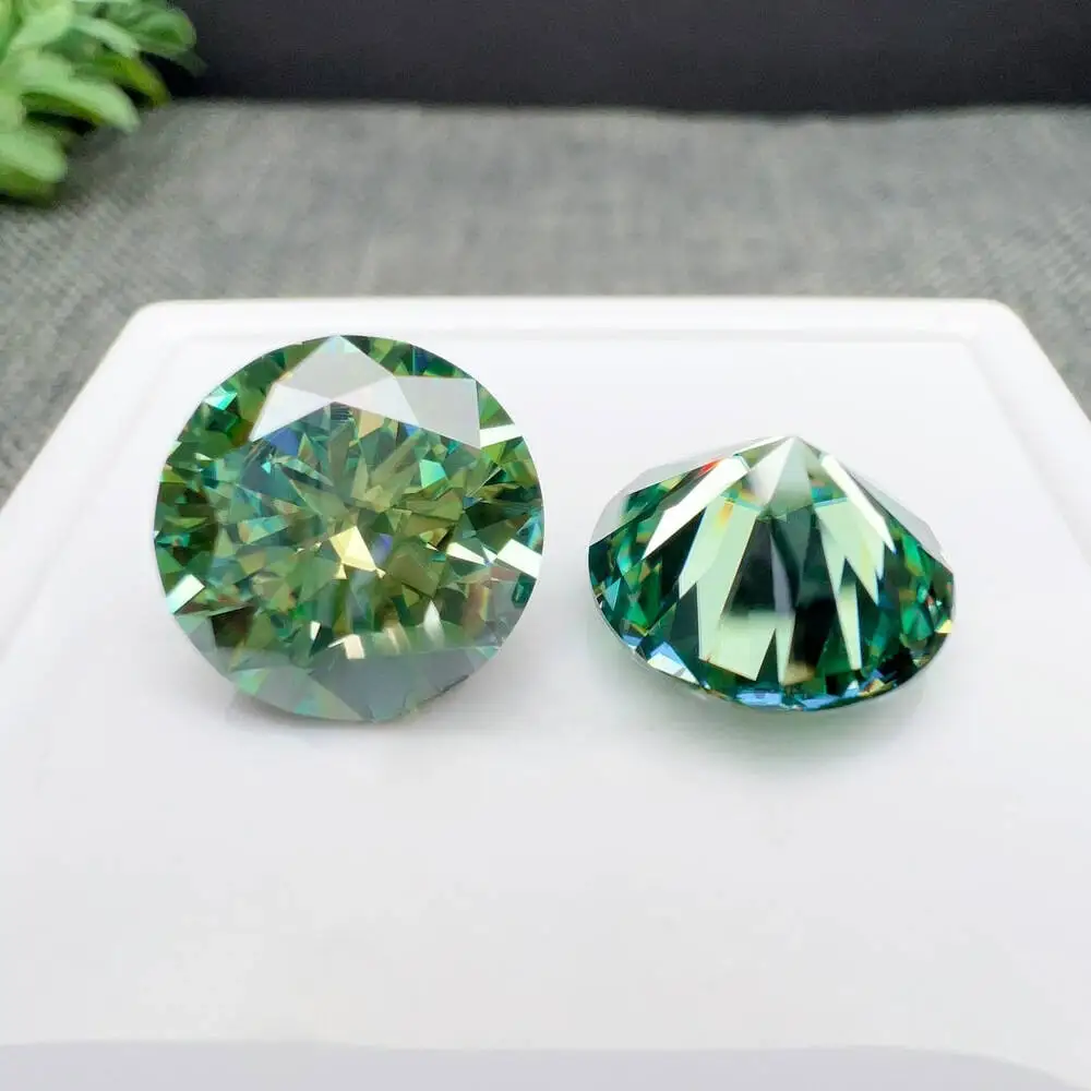 SG 3-11mm Green Moissanite Loose Stone D VVS1 Gemstone Wholesale Small Particle Moissanite Lab Gemstone DIY Jewelry
