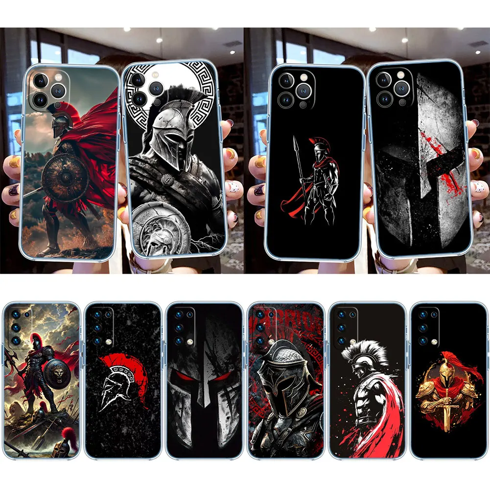 AR72 Spartan Warrior - Funda transparente para teléfono Motorola Moto G7 G8 G9 G84 G85 G73 G24 G15 Z2 Play Power Plus