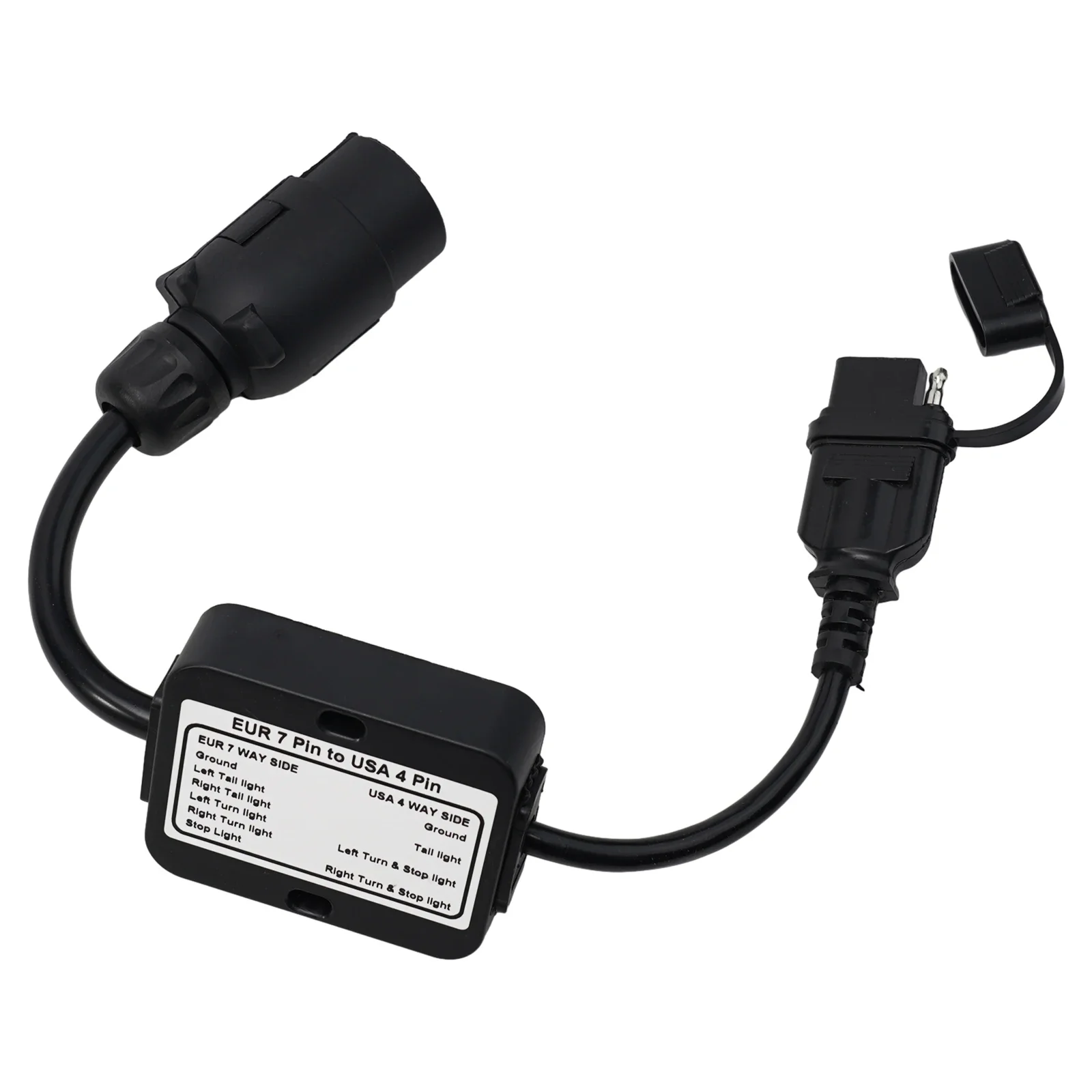 

Trailer Light Converter 7 Pin Round Adapter European Trailer To 4 Pin Flat Socket Vehicle Tow Hitch Wire Plug