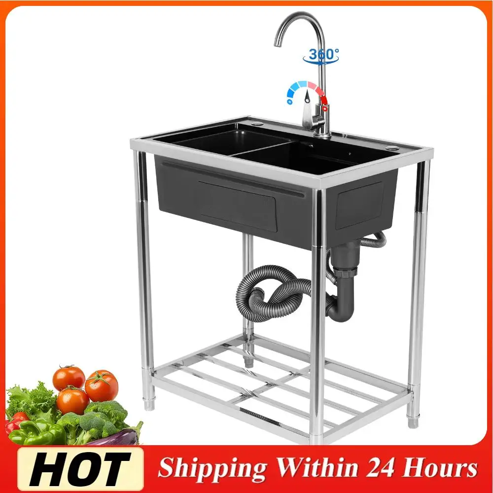 

Freestanding Utility Sink Adjustable Stand Deeply Kitchen Basin Rust Proof for Kitchen Bathrooms Laundry Room