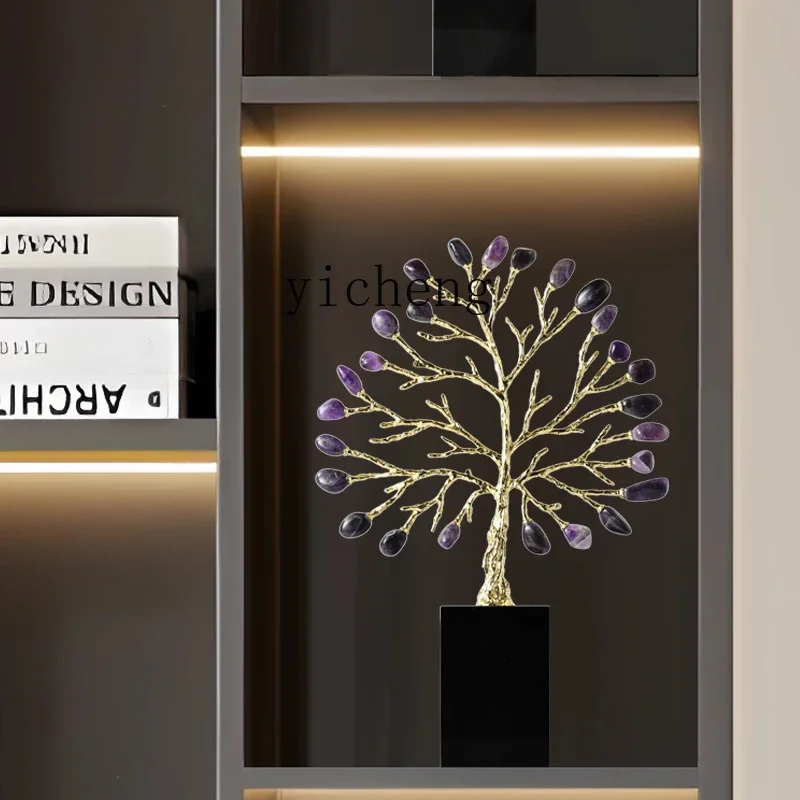 b11-7.1  Agate Money Tree Ornament Light Luxury High-end Living Room Entrance Office