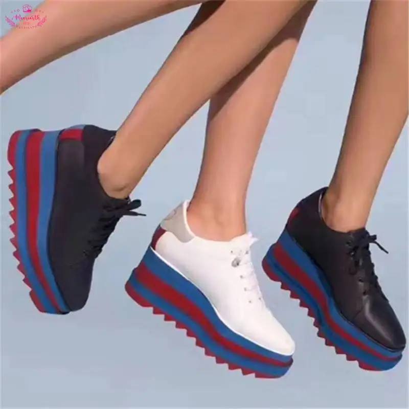 Sapatos de plataforma plana para mulheres, sapatilhas Oxford, cunha estilo britânico, salto alto casual, moda, verão, alta qualidade