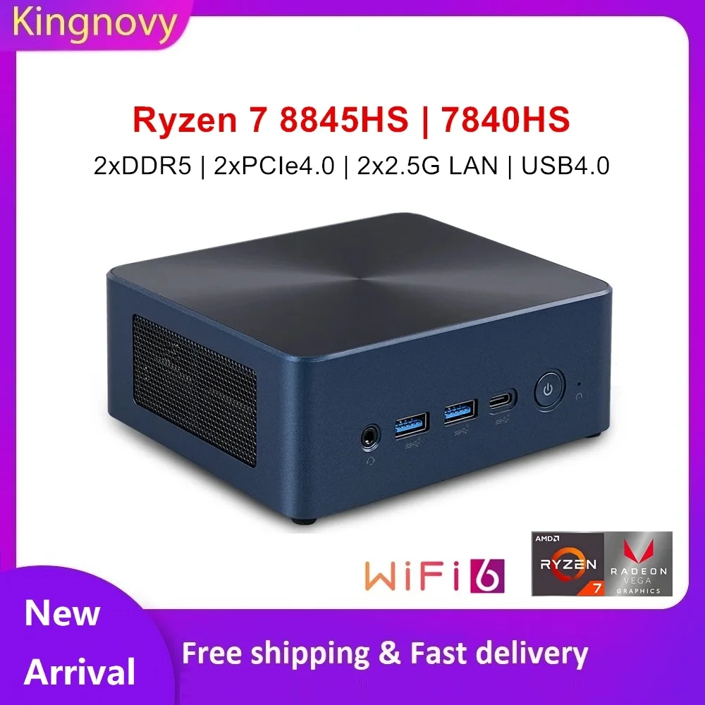 Topton Mini PC Gamer AMD Ryzen 7 8845HS 7840HS USB4.0 2xDDR5 2xPCIe4.0 2x2.5G LAN desktop Windows 11 NUC Micro Computer WiFi6