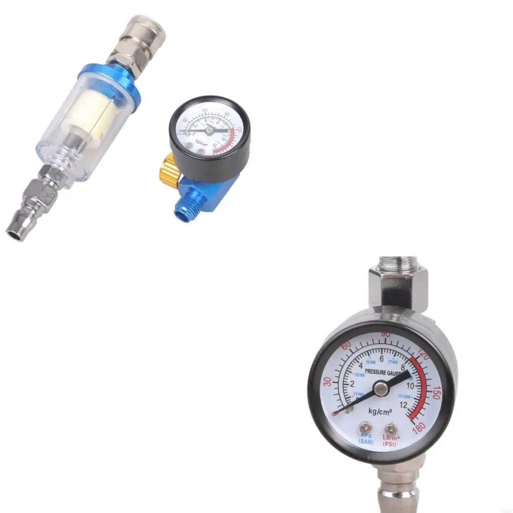 

H58C Pneumatics Tool Oil Water Separator Air Filter with Pressure Gauge for Sprayer Guns Regulator Moisture Filter
