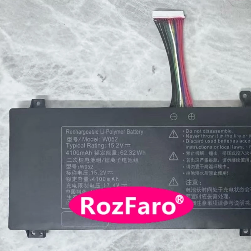 RozFaro W052 15.2V 62.32Wh 4100mAh 13-pin 13-wire Laptop Battery For Metaphyuni MetapolarBook 01 Notebook